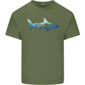 Hammerhead Shark Scuba Diver Diving Mens Cotton T-Shirt Tee Top Military Green