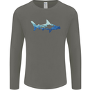 Hammerhead Shark Scuba Diver Diving Mens Long Sleeve T-Shirt Charcoal