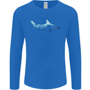 Hammerhead Shark Scuba Diver Diving Mens Long Sleeve T-Shirt Royal Blue