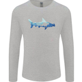 Hammerhead Shark Scuba Diver Diving Mens Long Sleeve T-Shirt Sports Grey