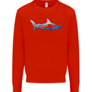 Hammerhead Shark Scuba Diver Diving Mens Sweatshirt Jumper Bright Red