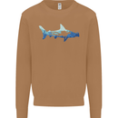 Hammerhead Shark Scuba Diver Diving Mens Sweatshirt Jumper Caramel Latte