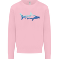 Hammerhead Shark Scuba Diver Diving Mens Sweatshirt Jumper Light Pink