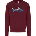 Hammerhead Shark Scuba Diver Diving Mens Sweatshirt Jumper Maroon