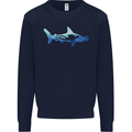 Hammerhead Shark Scuba Diver Diving Mens Sweatshirt Jumper Navy Blue