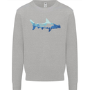 Hammerhead Shark Scuba Diver Diving Mens Sweatshirt Jumper Sports Grey