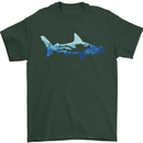 Hammerhead Shark Scuba Diver Diving Mens T-Shirt 100% Cotton Forest Green