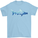 Hammerhead Shark Scuba Diver Diving Mens T-Shirt 100% Cotton Light Blue