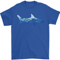 Hammerhead Shark Scuba Diver Diving Mens T-Shirt 100% Cotton Royal Blue