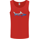 Hammerhead Shark Scuba Diver Diving Mens Vest Tank Top Red