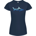 Hammerhead Shark Scuba Diver Diving Womens Petite Cut T-Shirt Navy Blue