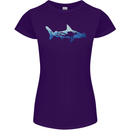 Hammerhead Shark Scuba Diver Diving Womens Petite Cut T-Shirt Purple