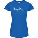 Hammerhead Shark Scuba Diver Diving Womens Petite Cut T-Shirt Royal Blue