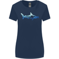 Hammerhead Shark Scuba Diver Diving Womens Wider Cut T-Shirt Navy Blue