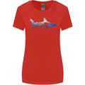 Hammerhead Shark Scuba Diver Diving Womens Wider Cut T-Shirt Red