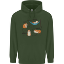 Hampster Eat Sleep Wheek Repeat Funny Childrens Kids Hoodie Forest Green