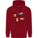 Hampster Eat Sleep Wheek Repeat Funny Childrens Kids Hoodie Red