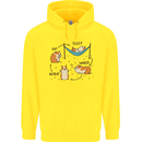 Hampster Eat Sleep Wheek Repeat Funny Childrens Kids Hoodie Yellow