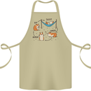 Hampster Eat Sleep Wheek Repeat Funny Cotton Apron 100% Organic Khaki