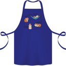 Hampster Eat Sleep Wheek Repeat Funny Cotton Apron 100% Organic Royal Blue