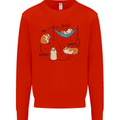Hampster Eat Sleep Wheek Repeat Funny Kids Sweatshirt Jumper Bright Red