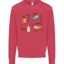 Hampster Eat Sleep Wheek Repeat Funny Kids Sweatshirt Jumper Heliconia