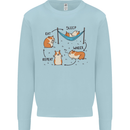 Hampster Eat Sleep Wheek Repeat Funny Kids Sweatshirt Jumper Light Blue