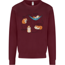 Hampster Eat Sleep Wheek Repeat Funny Kids Sweatshirt Jumper Maroon