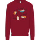 Hampster Eat Sleep Wheek Repeat Funny Kids Sweatshirt Jumper Red