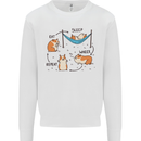 Hampster Eat Sleep Wheek Repeat Funny Kids Sweatshirt Jumper White