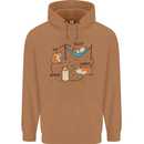 Hampster Eat Sleep Wheek Repeat Funny Mens 80% Cotton Hoodie Caramel Latte
