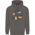 Hampster Eat Sleep Wheek Repeat Funny Mens 80% Cotton Hoodie Charcoal