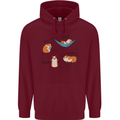 Hampster Eat Sleep Wheek Repeat Funny Mens 80% Cotton Hoodie Maroon