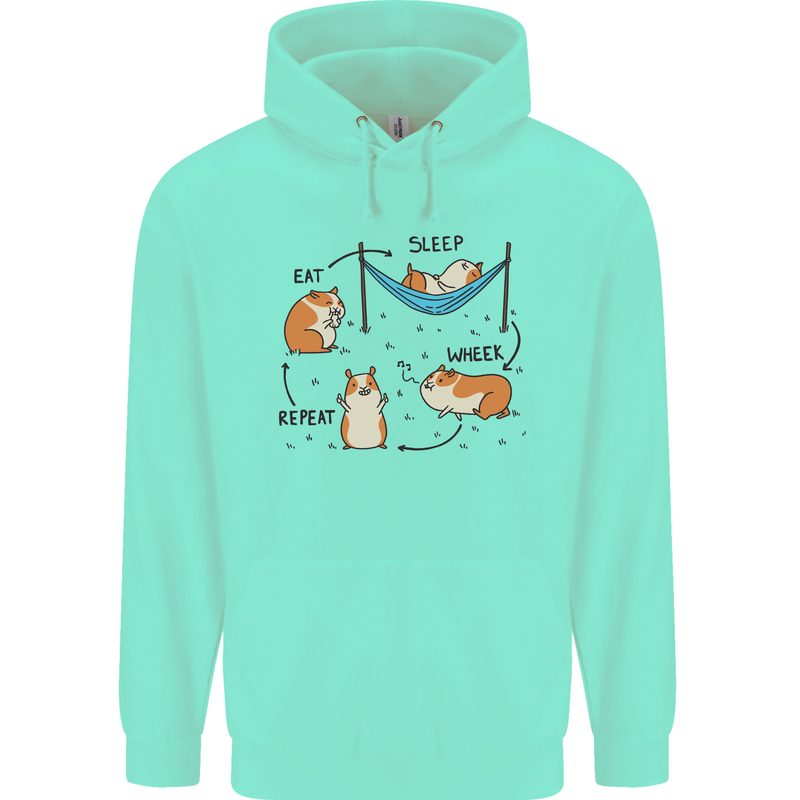 Hampster Eat Sleep Wheek Repeat Funny Mens 80% Cotton Hoodie Peppermint