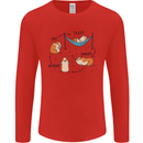 Hampster Eat Sleep Wheek Repeat Funny Mens Long Sleeve T-Shirt Red
