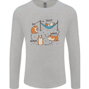 Hampster Eat Sleep Wheek Repeat Funny Mens Long Sleeve T-Shirt Sports Grey