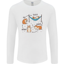 Hampster Eat Sleep Wheek Repeat Funny Mens Long Sleeve T-Shirt White