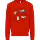 Hampster Eat Sleep Wheek Repeat Funny Mens Sweatshirt Jumper Bright Red
