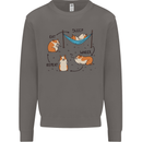 Hampster Eat Sleep Wheek Repeat Funny Mens Sweatshirt Jumper Charcoal