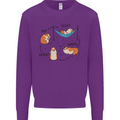 Hampster Eat Sleep Wheek Repeat Funny Mens Sweatshirt Jumper Purple