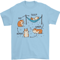 Hampster Eat Sleep Wheek Repeat Funny Mens T-Shirt Cotton Gildan Light Blue