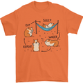 Hampster Eat Sleep Wheek Repeat Funny Mens T-Shirt Cotton Gildan Orange