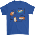 Hampster Eat Sleep Wheek Repeat Funny Mens T-Shirt Cotton Gildan Royal Blue