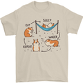 Hampster Eat Sleep Wheek Repeat Funny Mens T-Shirt Cotton Gildan Sand