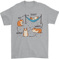 Hampster Eat Sleep Wheek Repeat Funny Mens T-Shirt Cotton Gildan Sports Grey