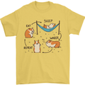 Hampster Eat Sleep Wheek Repeat Funny Mens T-Shirt Cotton Gildan Yellow