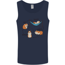 Hampster Eat Sleep Wheek Repeat Funny Mens Vest Tank Top Navy Blue