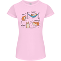 Hampster Eat Sleep Wheek Repeat Funny Womens Petite Cut T-Shirt Light Pink