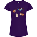 Hampster Eat Sleep Wheek Repeat Funny Womens Petite Cut T-Shirt Purple