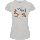 Hampster Eat Sleep Wheek Repeat Funny Womens Petite Cut T-Shirt Sports Grey